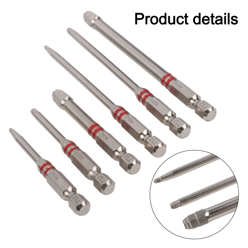 Set of 6 Hex Shank Electric Screwdriver Bits for Power Drills