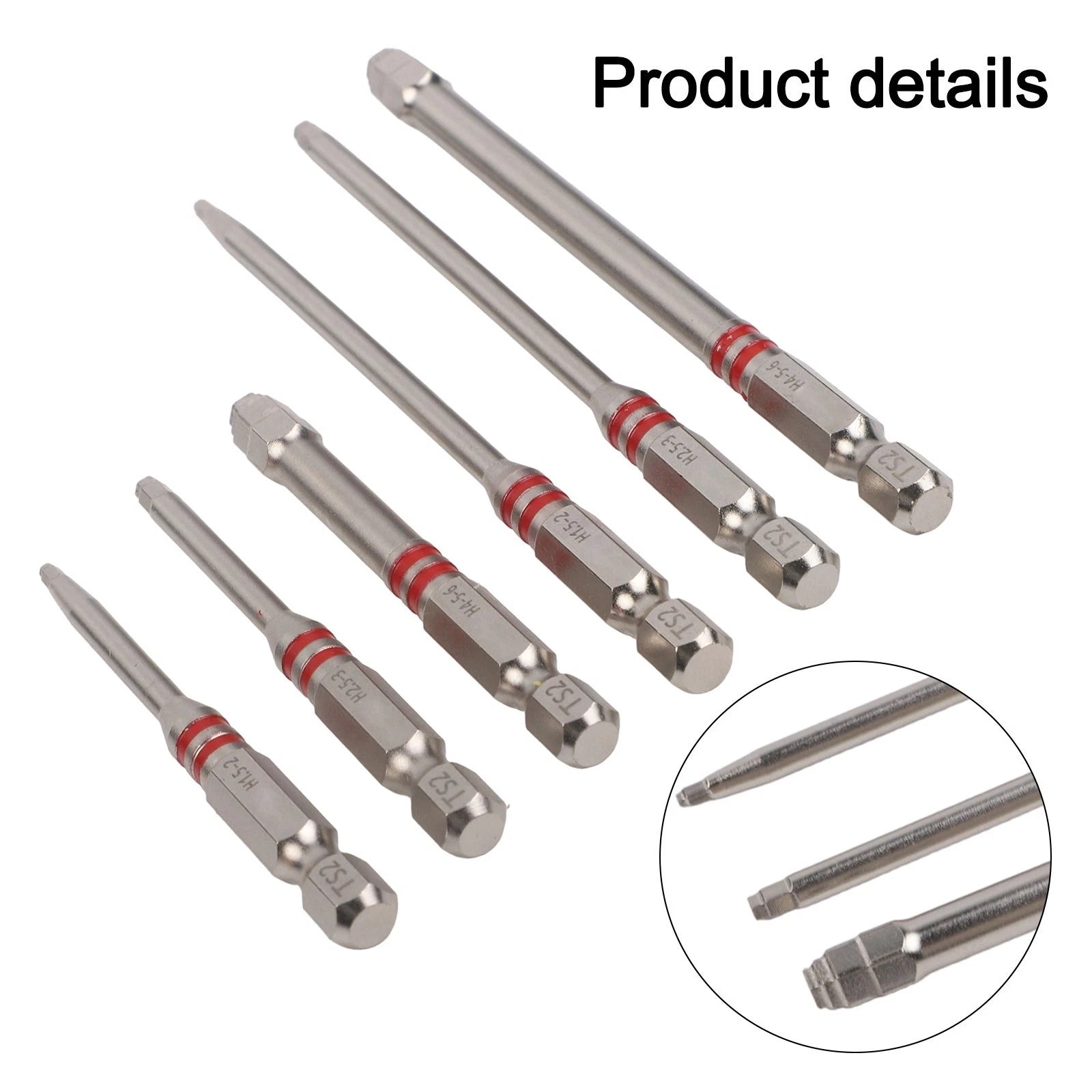 Set of 6 Hex Shank Electric Screwdriver Bits for Power Drills