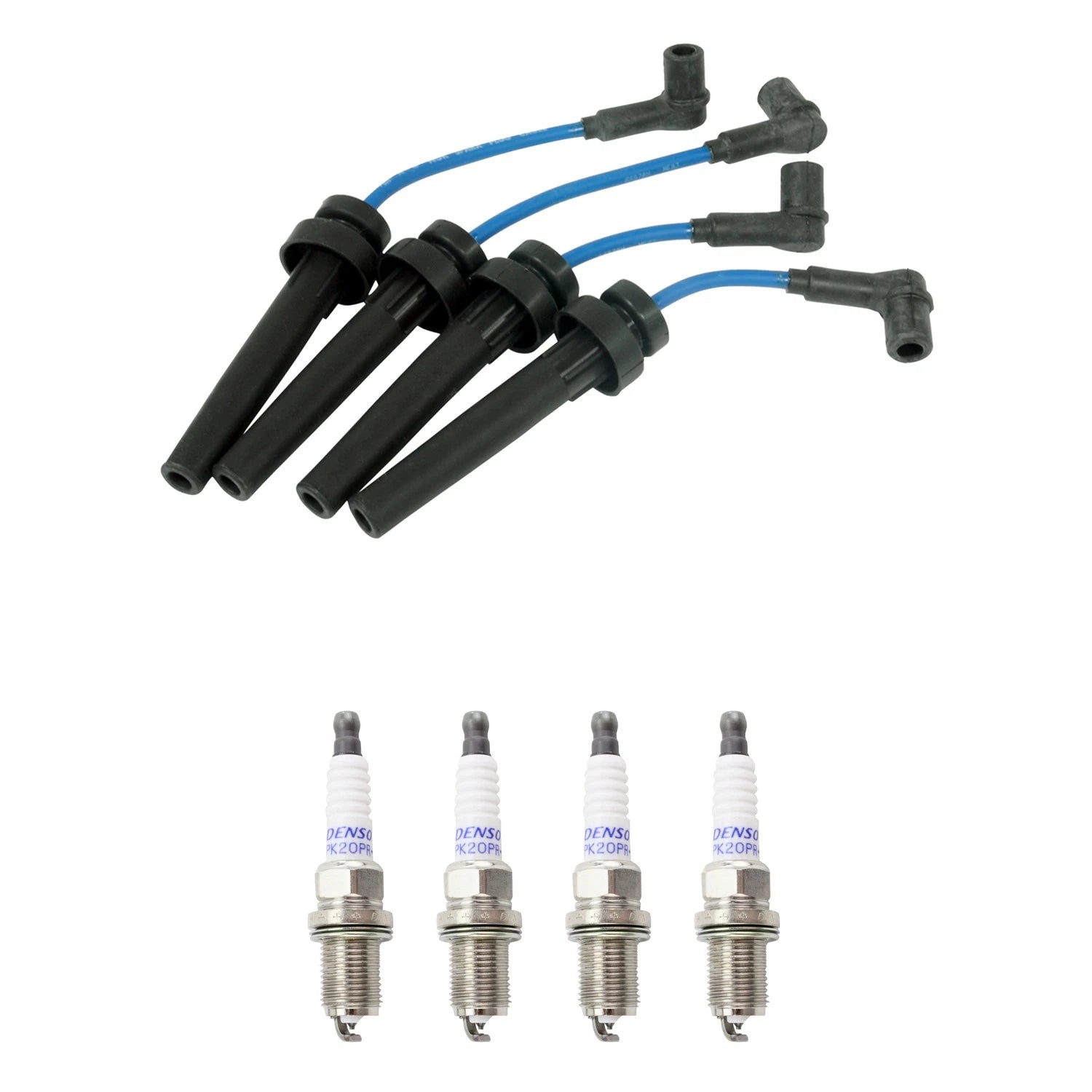 NGK 7mm Wire Set & Denso Platinum Spark Plug Kit for Dodge Plymouth Neon (1995–1999)