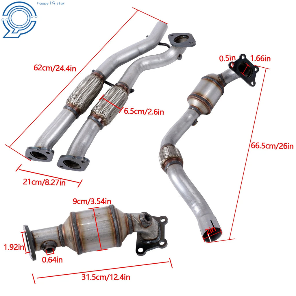 Catalytic Converters & Flex Pipes Set for Cadillac SRX (2012-2016)