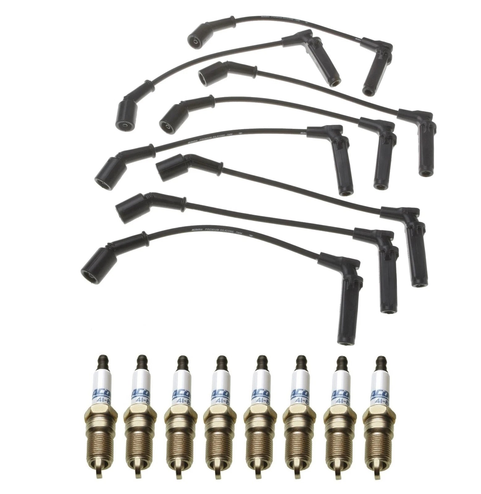 Pro Ignition Wire Set & ACDelco Platinum Spark Plugs for Chevy GMC 8.1 V8 (2001–2006)