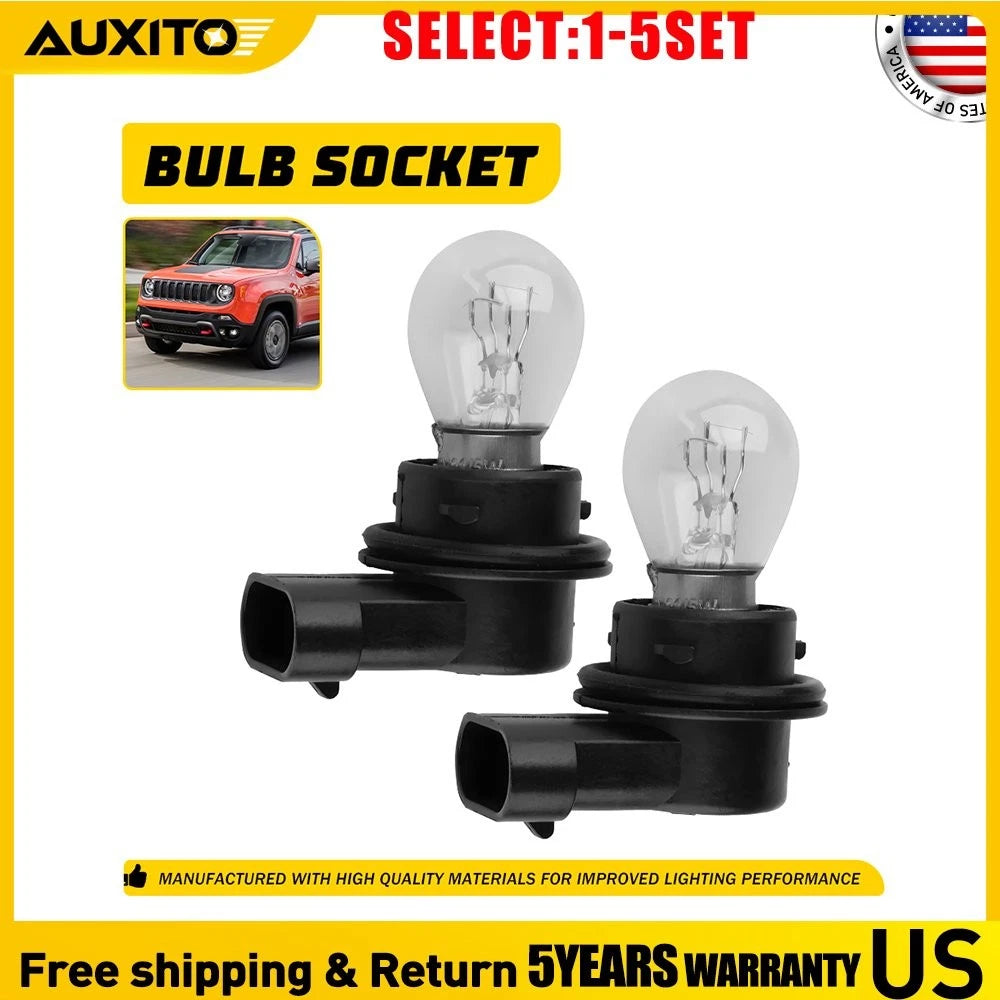 2X Front DRL Daytime Running Light Bulb & Socket for Jeep Renegade (2014–2021)