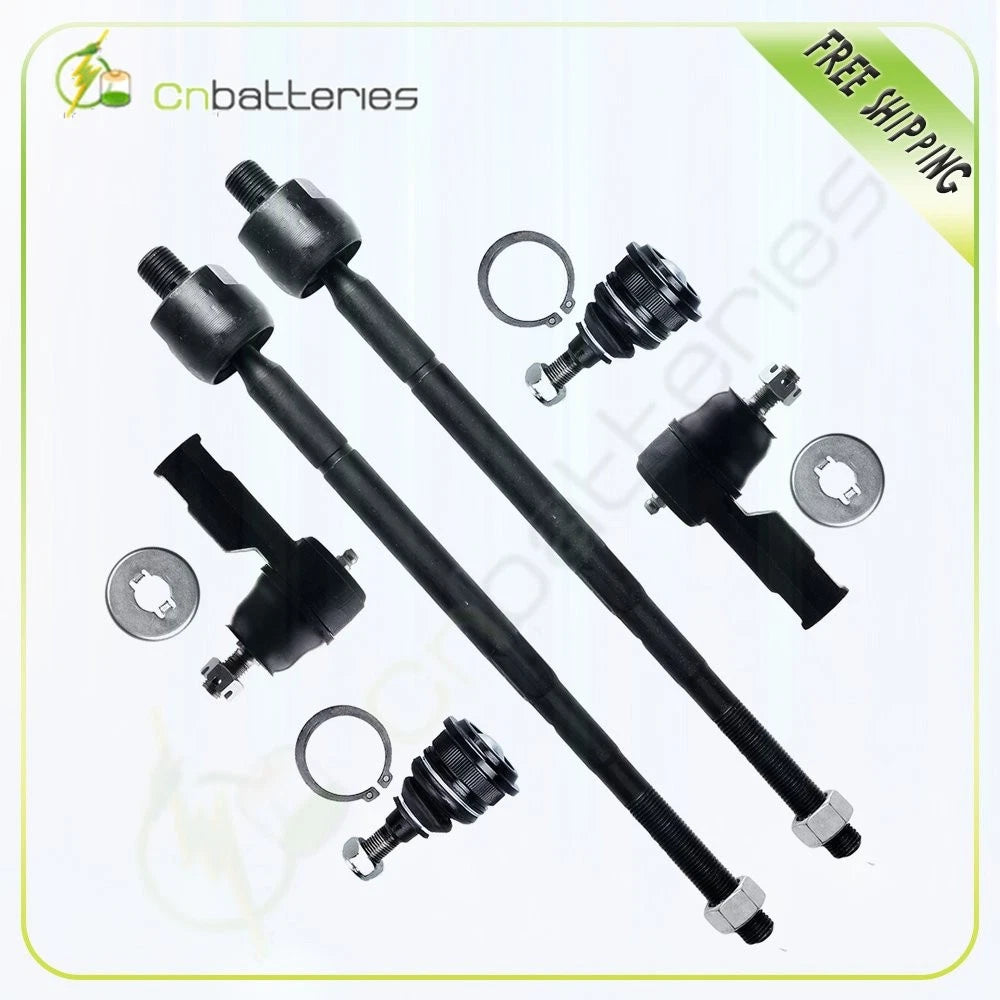Set of 6 Front Ball Joint Tie Rod Kit for Hyundai Elantra Tiburon Kia Spectra