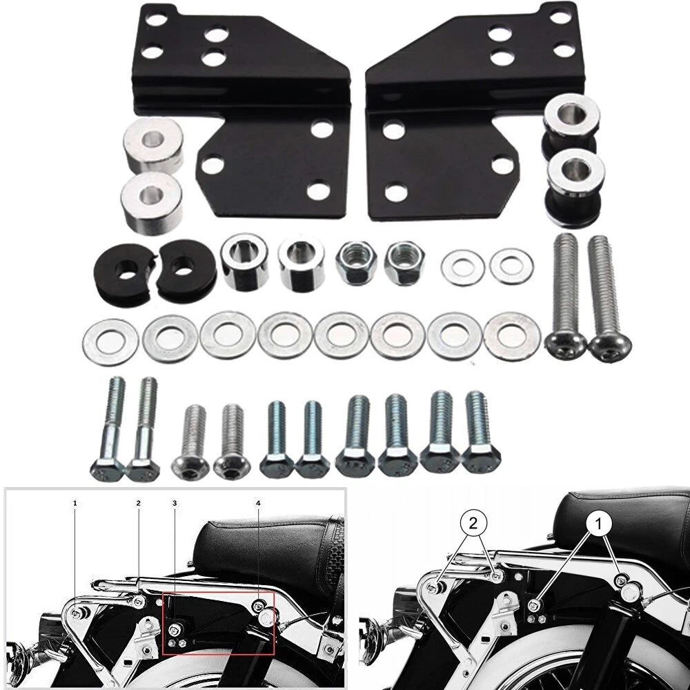 Sissy Bar Docking Hardware Kit Black for Harley Touring (1997–2008)
