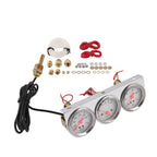 Set of 3 Chrome Mechanical Gauges for Universal Vehicles (52mm)
