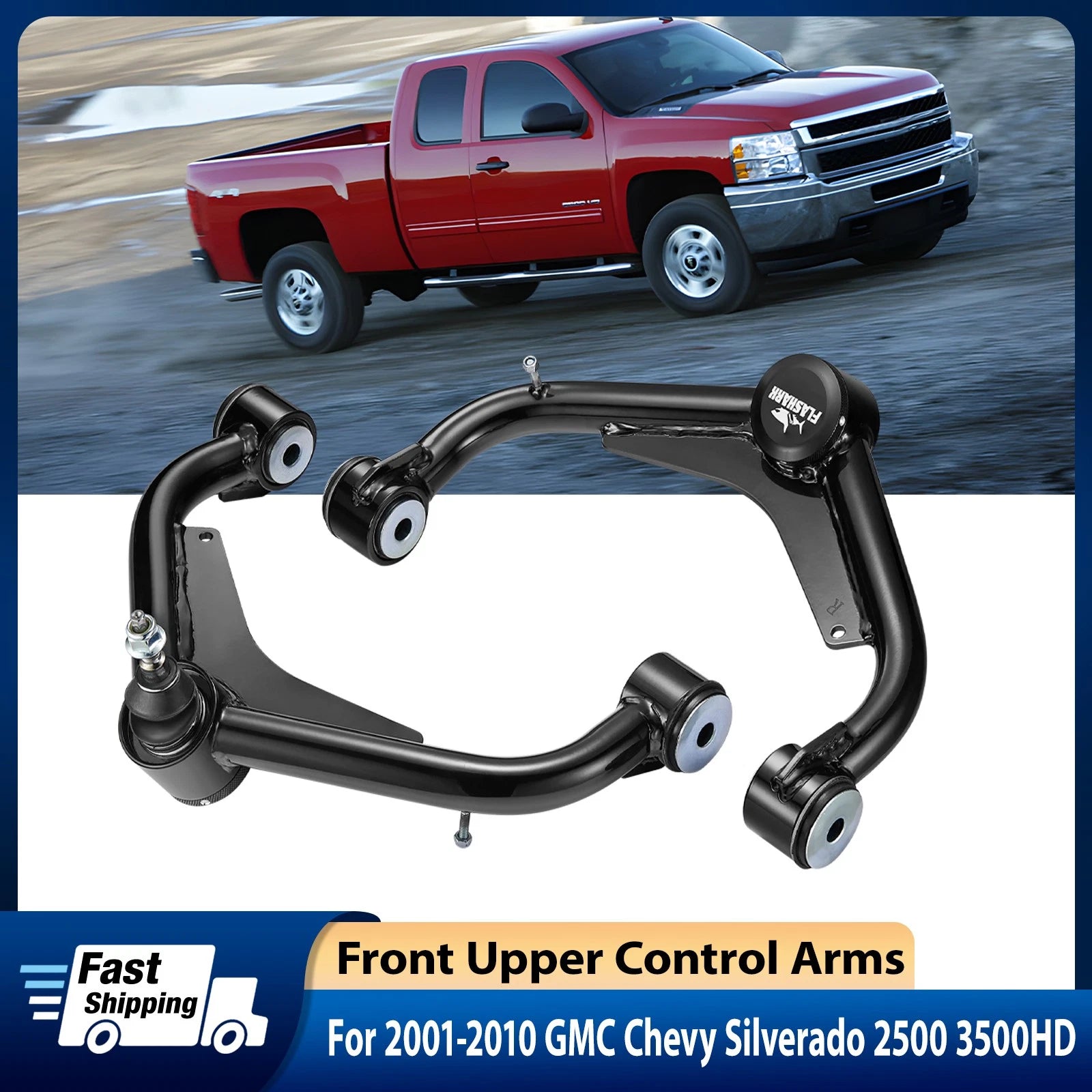 2-4" Lift Front Upper Control Arms for GMC Chevy Silverado 2500 3500HD (2000–2010)