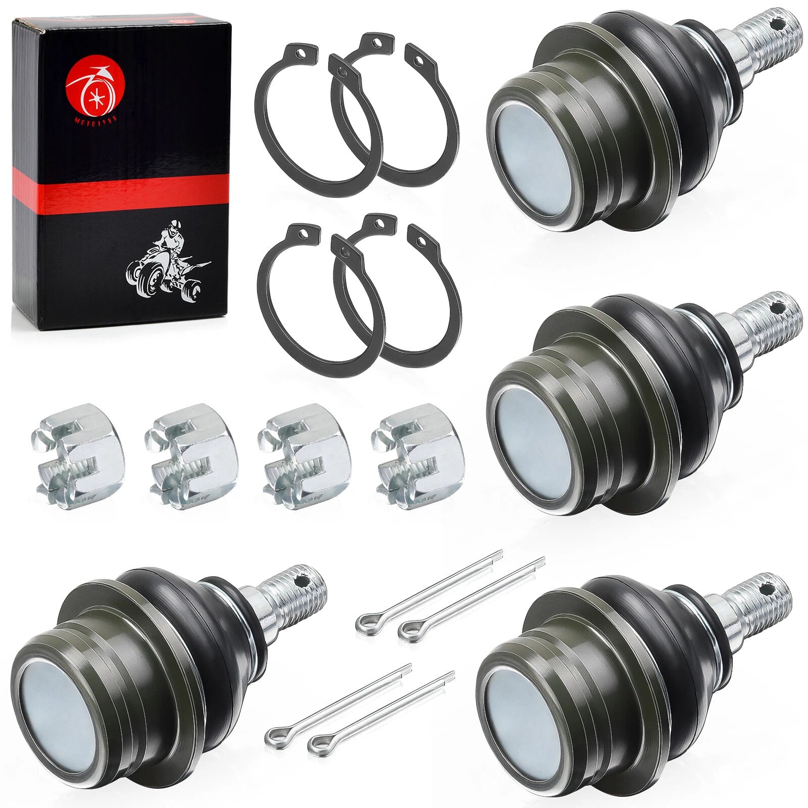 Set of 4 Upper Lower Ball Joints for Suzuki King Quad 450 500 750 4x4 (2007–2023)