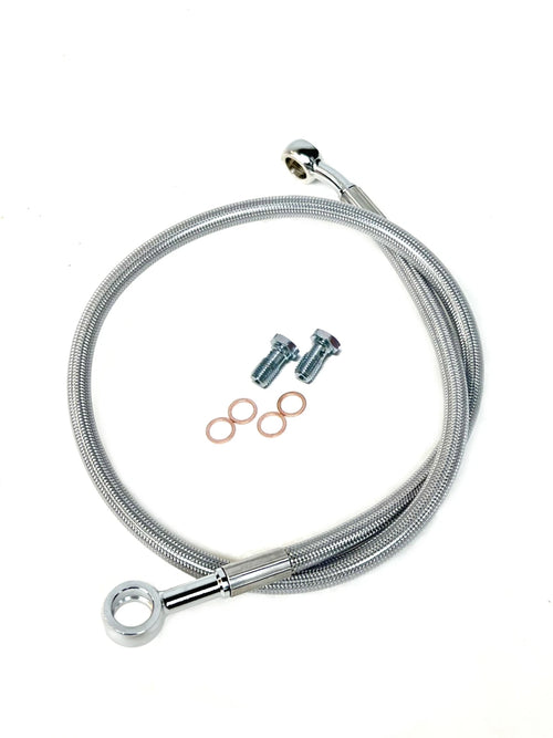 +2" Extended Steel Braided Rear Brake Line for LTZ400 Z400 KFX400 (2003–2008)