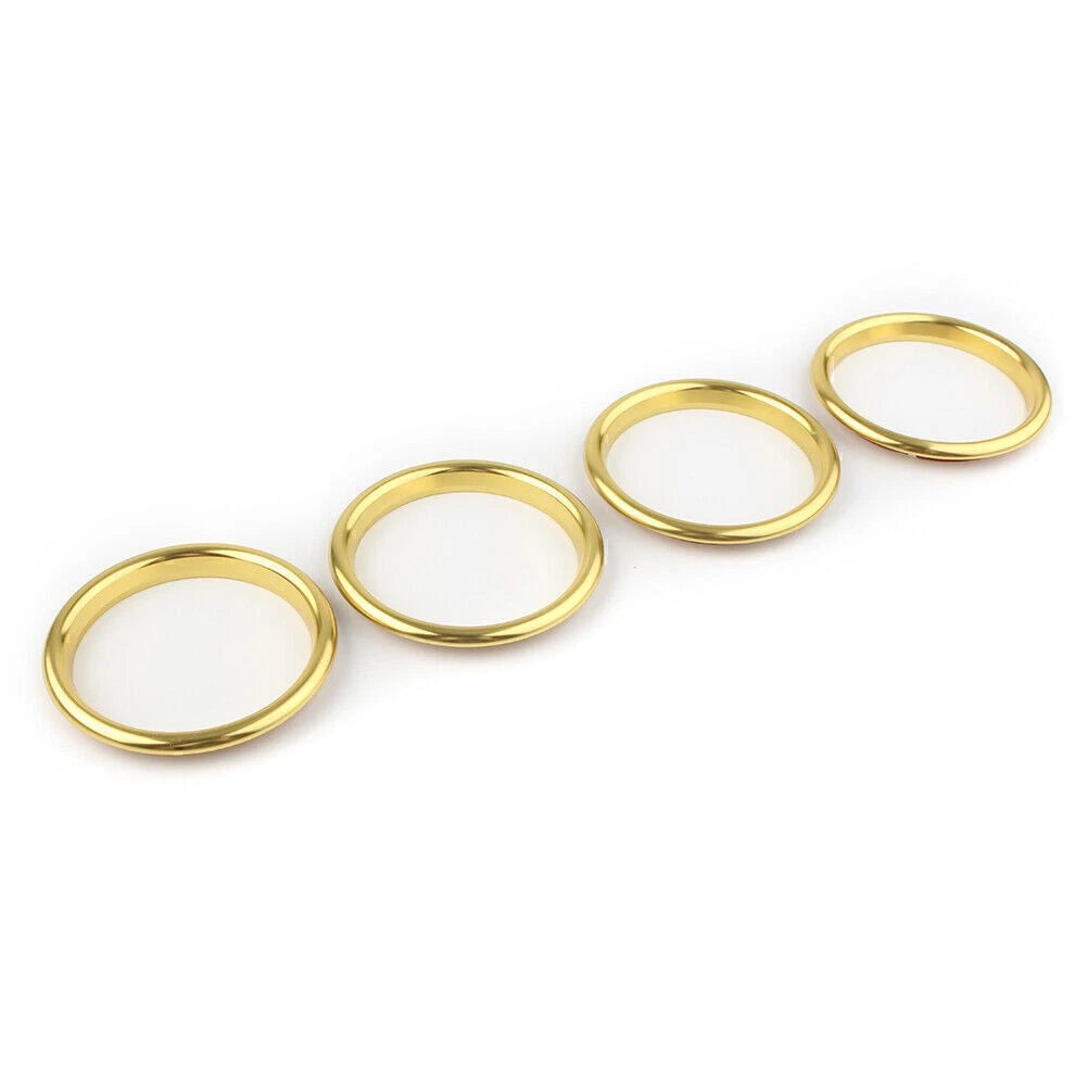 Set of 4 Air Vent Outlet Ring Covers for Audi A3 8V (2012–2019) Stainless Steel Yellow