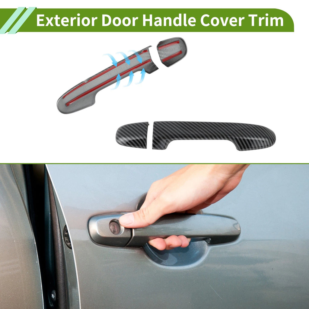 Exterior Door Handle Cover Trim for Toyota Alphard (2015–2021) Carbon Fiber Black