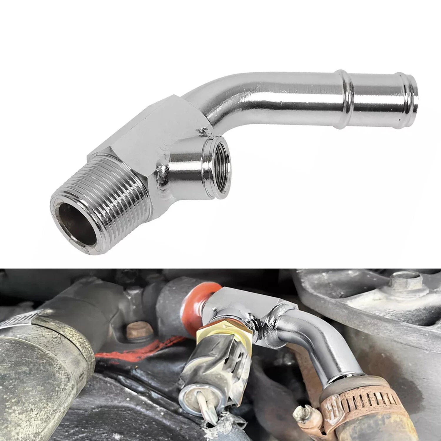 Coolant Temp Sensor Elbow Connector Tube for Ford (E5TZ-18599-C)