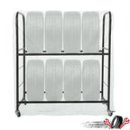 Adjustable Rolling Tire Rack for Garage Storage (Fits Most Vehicles)