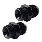 Black Aluminum AN12 Flare to 12AN ORB Male Fitting Adapter w/ O-Rings