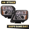 Set of 2 Halogen Headlights for GMC Terrain Denali (2013–2015) Black Bezel