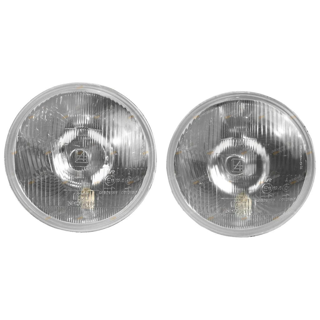 7in Sealed Beam Headlight 178mm Round Glass Lens H4 Pair