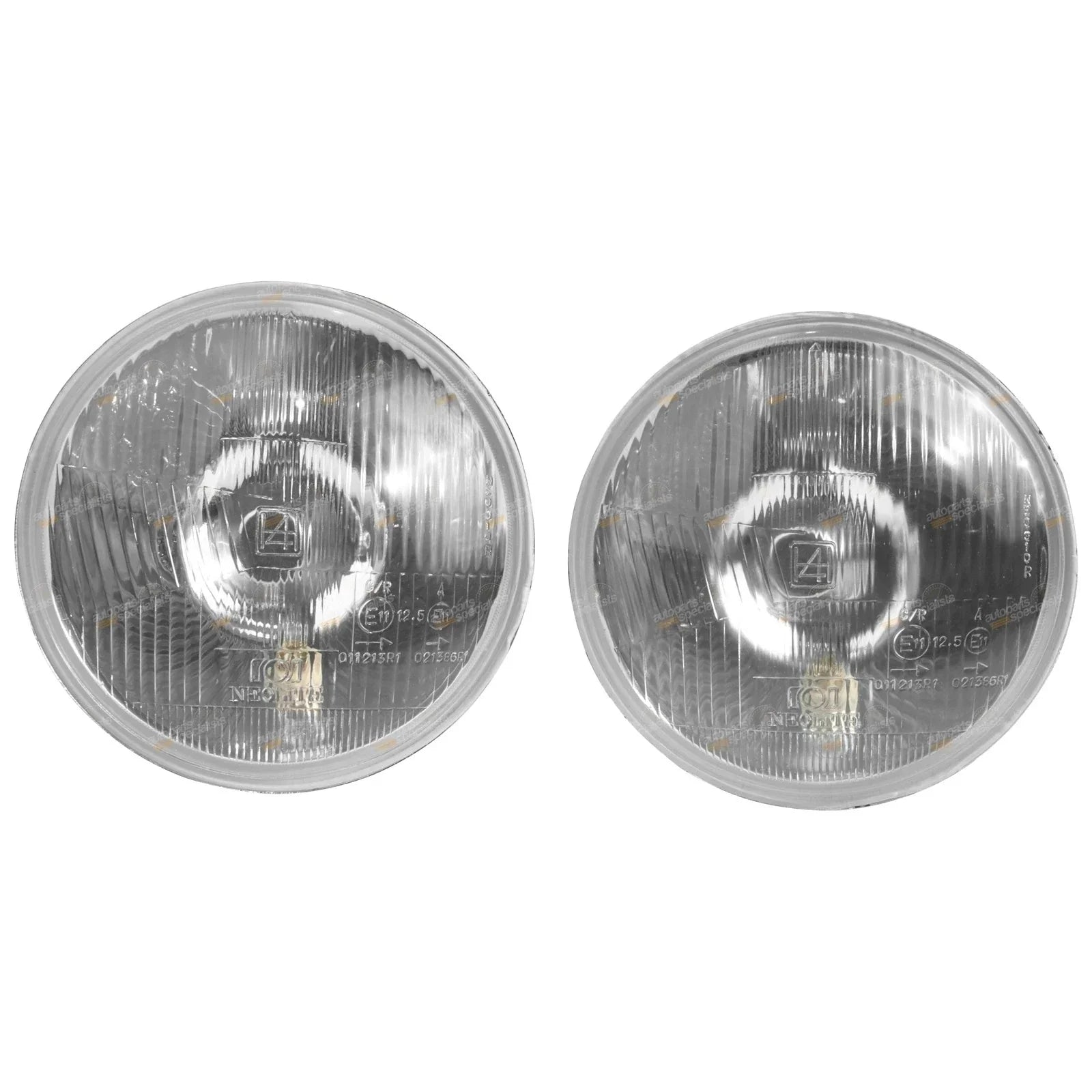 7in Sealed Beam Headlight 178mm Round Glass Lens H4 Pair