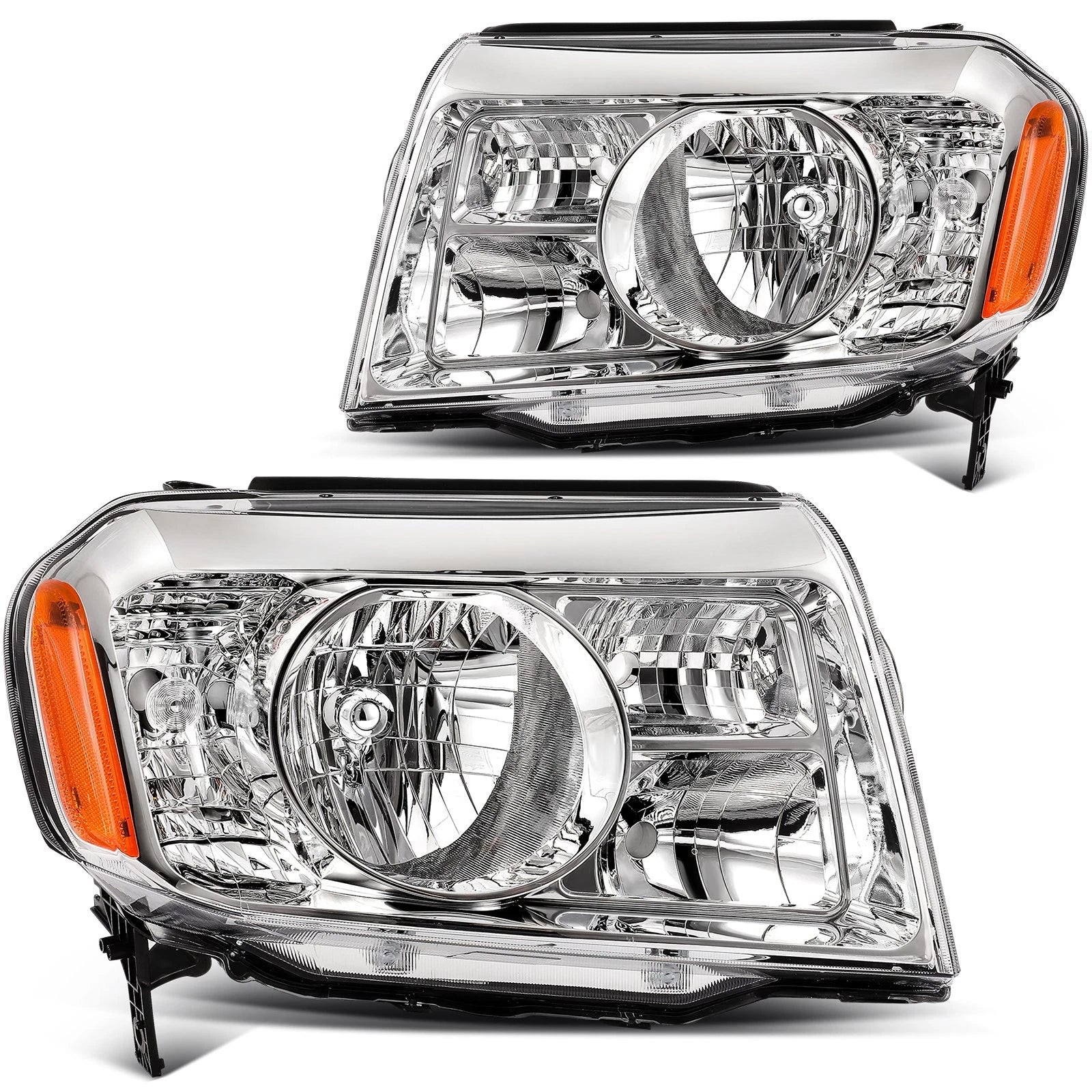 Headlight Assembly for Honda Pilot (2009–2011) Chrome Reflector Pair