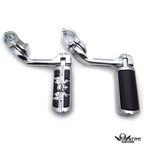 Chrome Foot Peg Kit for Harley Fat Boy (1990–2023) - 5" Pirate Skull