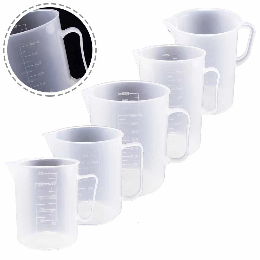 Measuring Jug Set of 4 (500ml, 1000ml, 2000ml, 5000ml) for Cooking & Chemistry