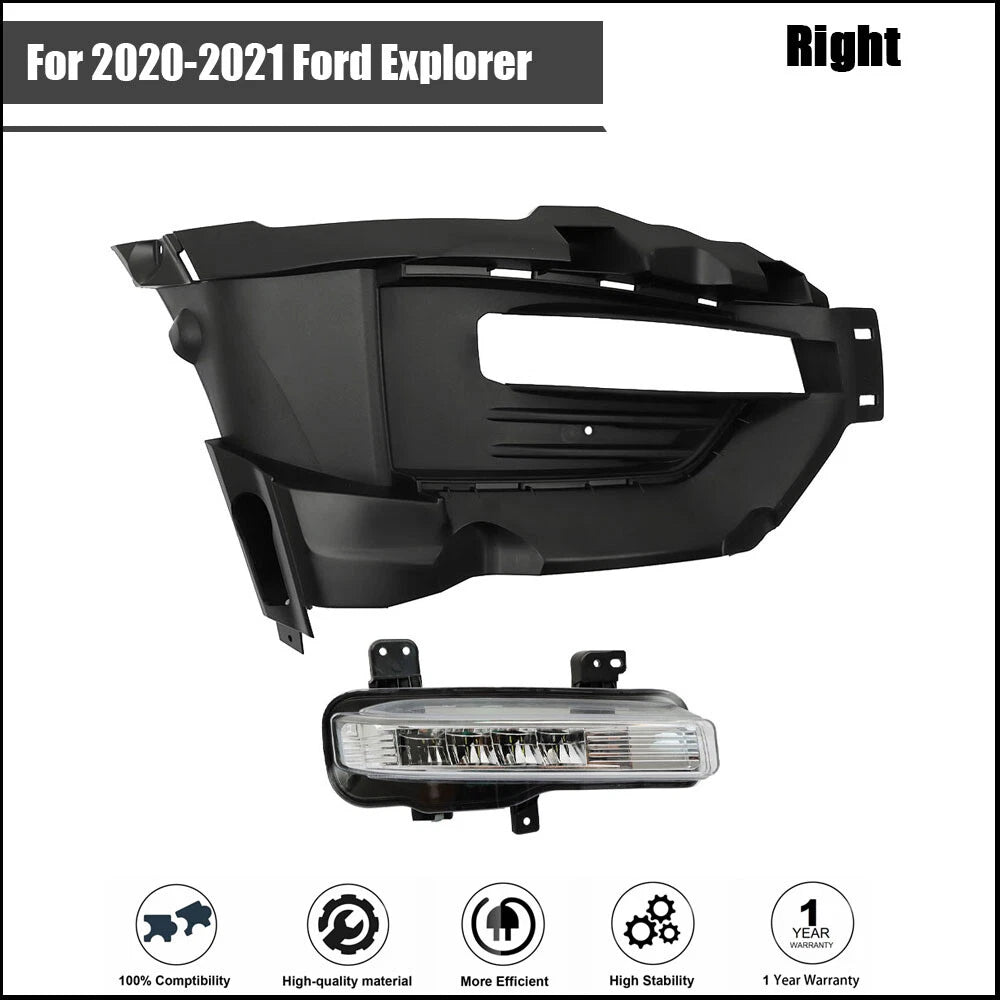 LED Fog Light Lamp Assembly Trim Cover for Ford Explorer (2020–2021)