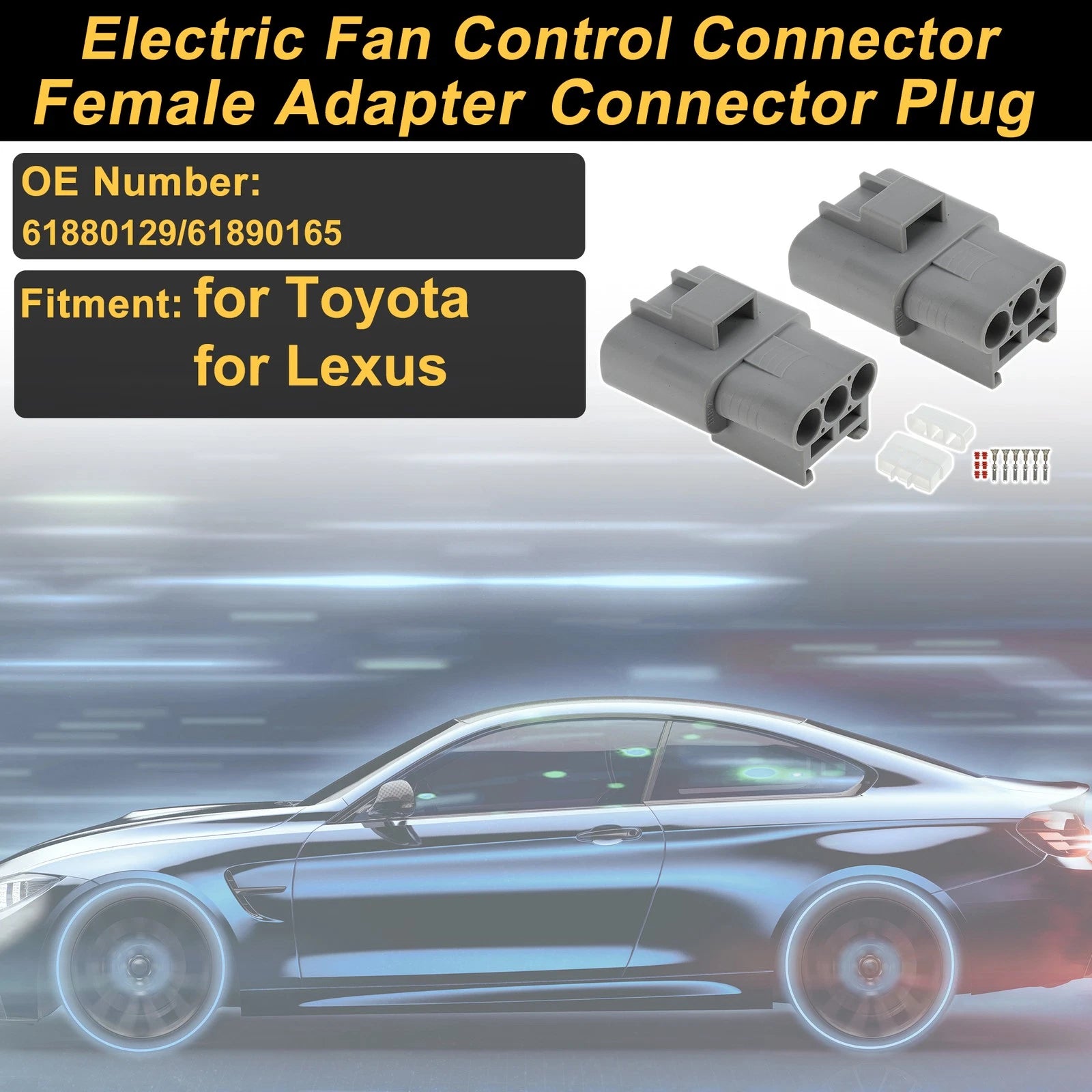 3 Pin Electric Fan Control Connector Plug for Toyota 