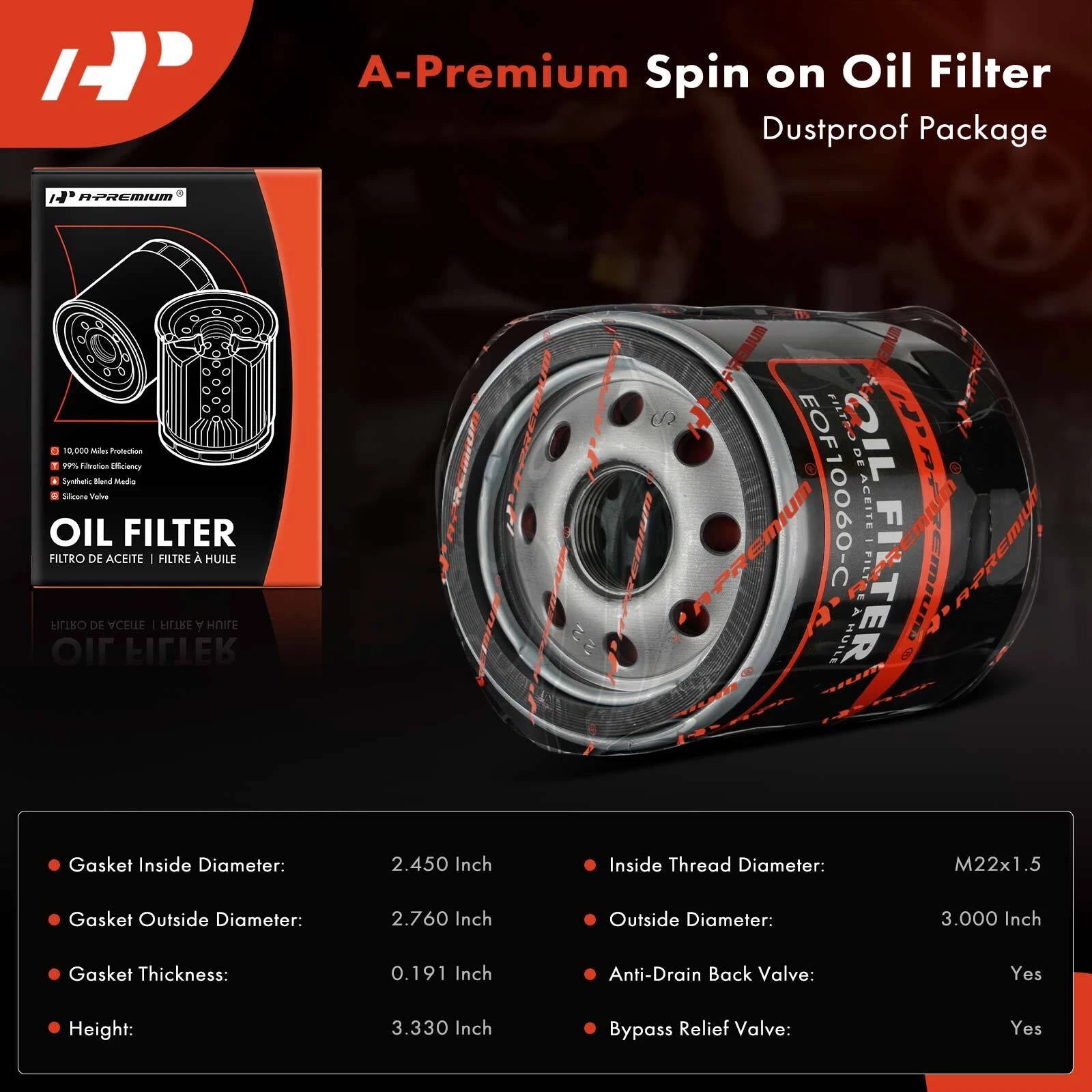 Engine Oil Filter for Chevy Silverado 1500/2500 HD (2007-2013)