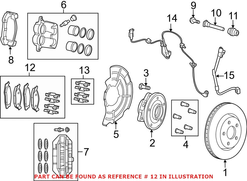 Set of 4 Genuine OEM Front Disc Brake Pads for Durango Grand Cherokee (68303052AA)