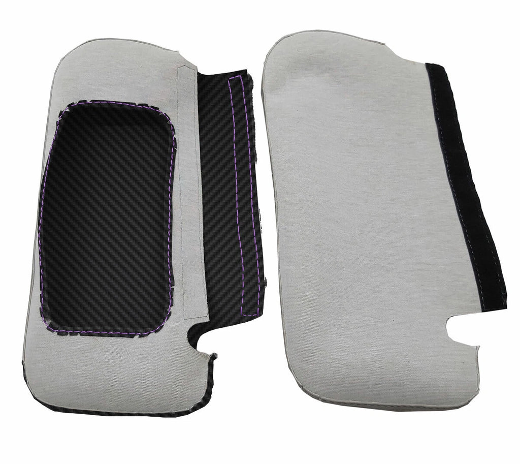 Carbon Fiber Sunvisors Cover for Ford Mustang (1987–1993) Black Purple Stitch