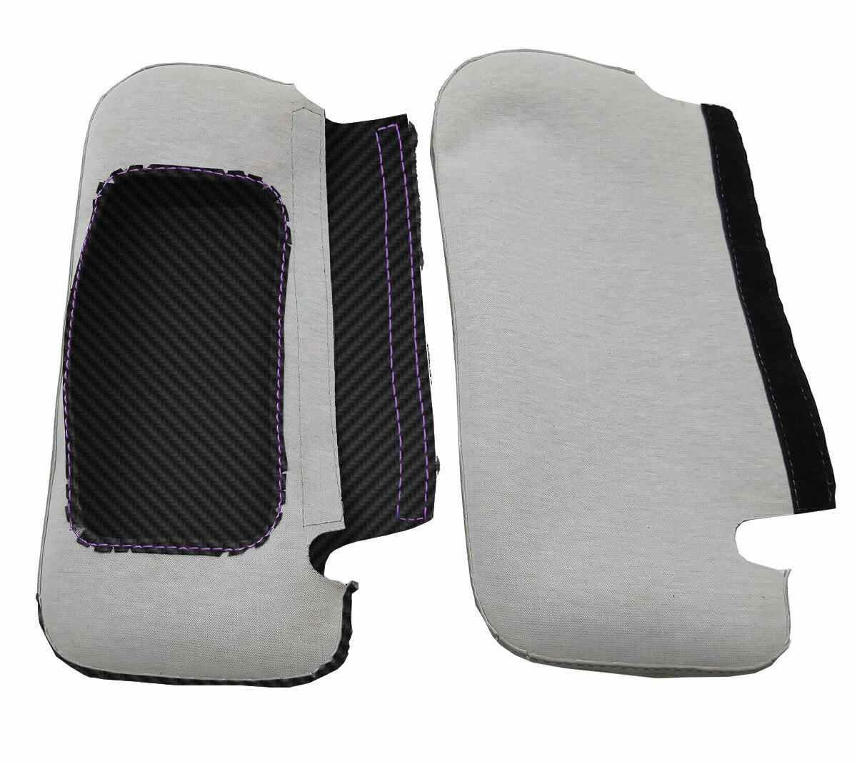 Carbon Fiber Sunvisors Cover for Ford Mustang (1987–1993) Black Purple Stitch