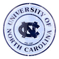 12" Round Metal Sign for North Carolina Tar Heels (University)