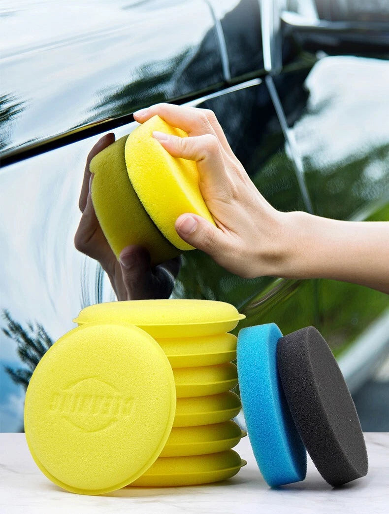 Set of 12 Foam Sponge Applicator Pads for Car Buffing and Waxing