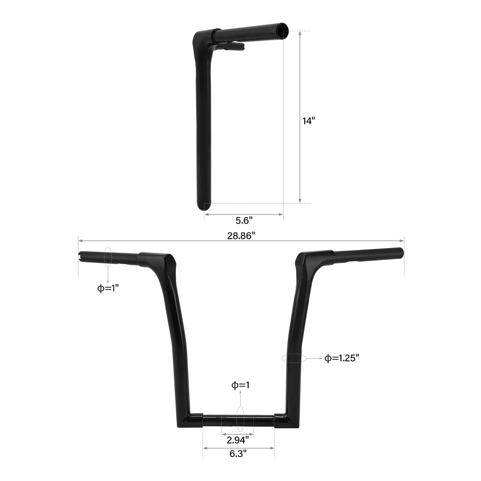 14" Rise Ape Hanger Handlebar for Harley Davidson Softail (2018–2024)