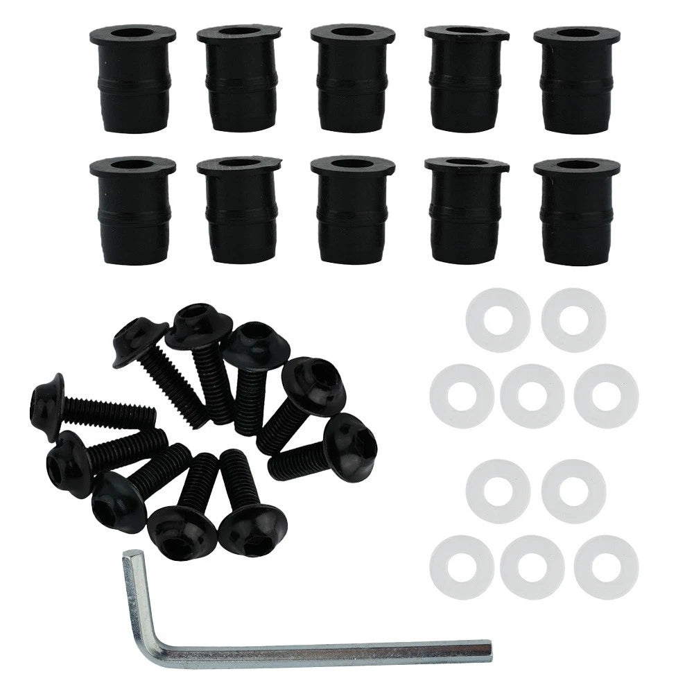 Screw Kit for Windshield Accessory (CNC Bolt, Aluminum, Black)