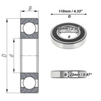 Deep Groove Ball Bearing P5 for Scooter Skateboard Wheel (60x110x22mm)