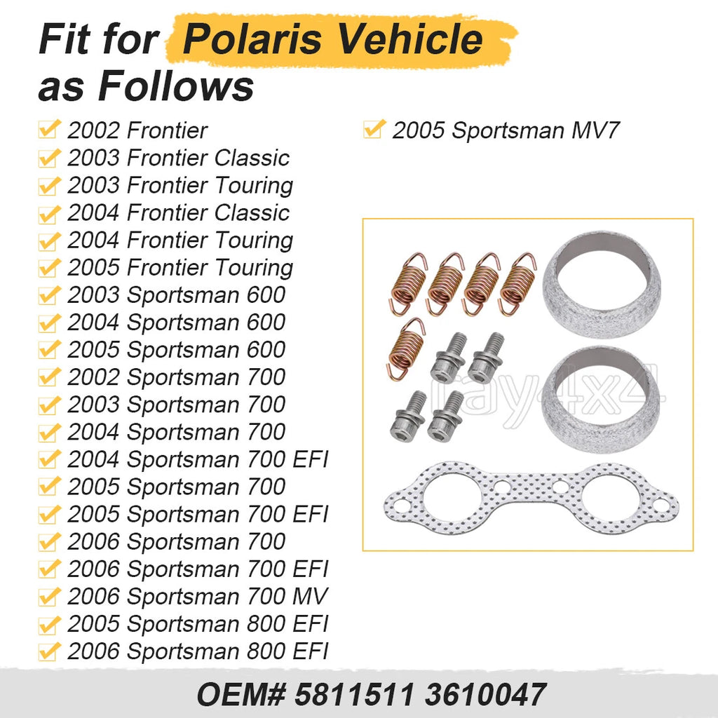 Exhaust Gasket & Spring Rebuild Kit for Polaris Sportsman 700 Twin (2002–2006)