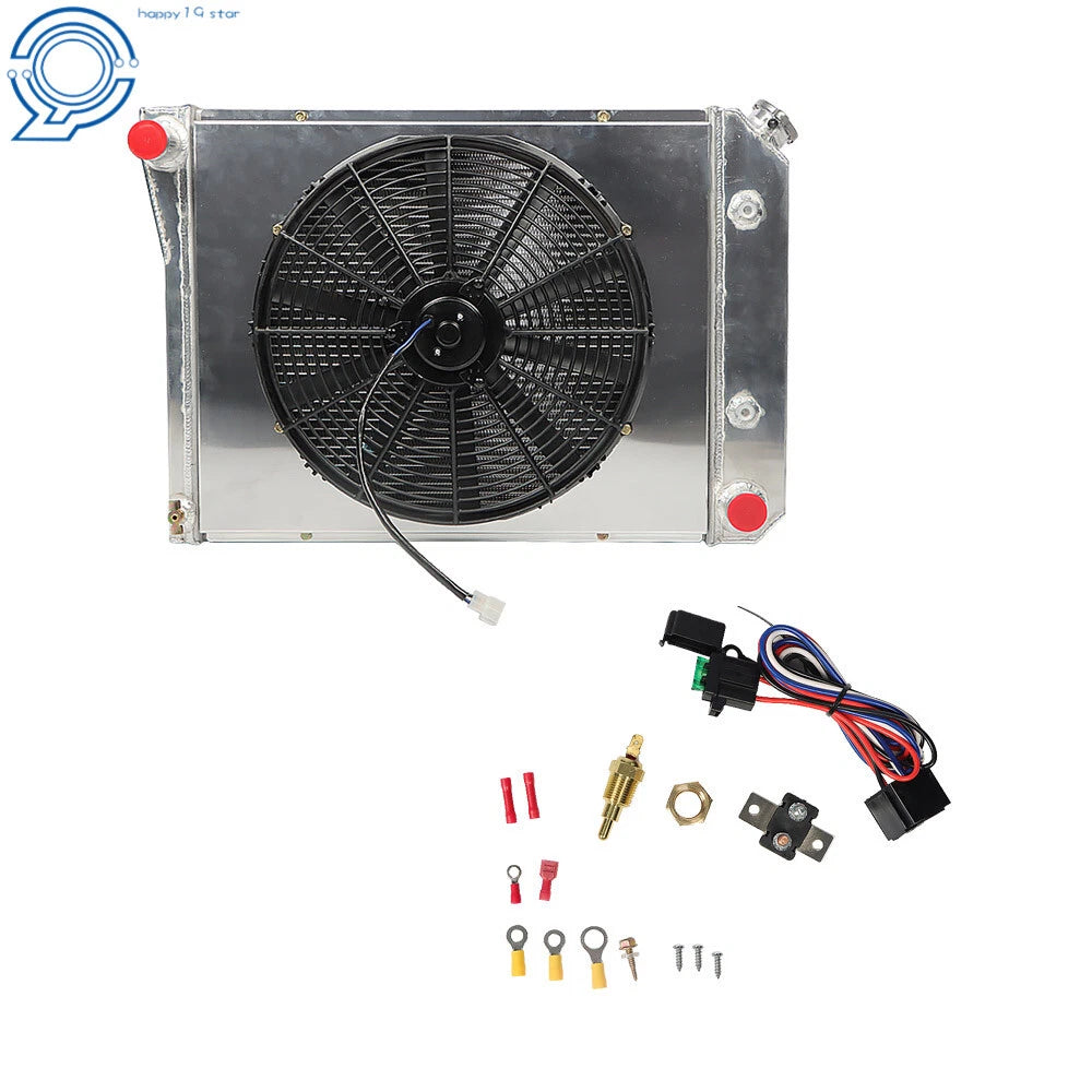 3-Row Aluminum Radiator with Shroud Fan Kit for Chevy El Camino (1971–1987)