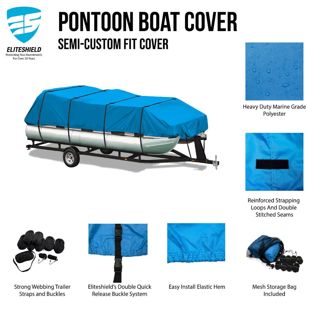 Trailerable Canvas Pontoon Boat Storage Cover for 25'-28' (Dry-Tech)
