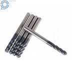 Set of 5 Ball Nose Carbide End Mills for Various Applications (1/8")