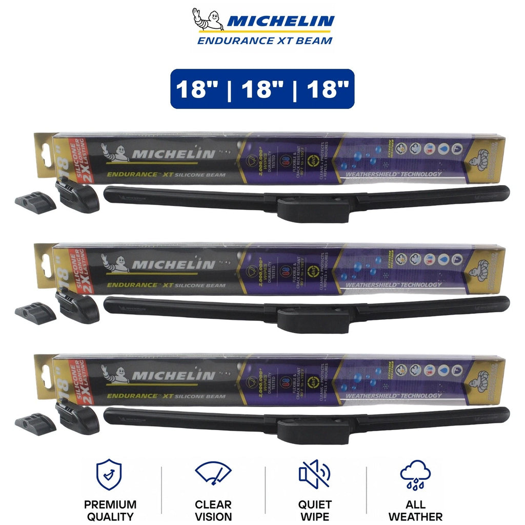 Set of 3 Michelin Endurance XT Beam Wiper Blades for Audi 1983