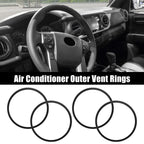 Set of 4 AC Outer Vent Rings Trim Covers for Toyota Tacoma (2016–2022) Black
