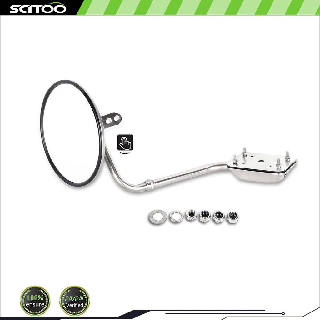Driver LH Side Manual Stainless Steel 8" Round Mirror for