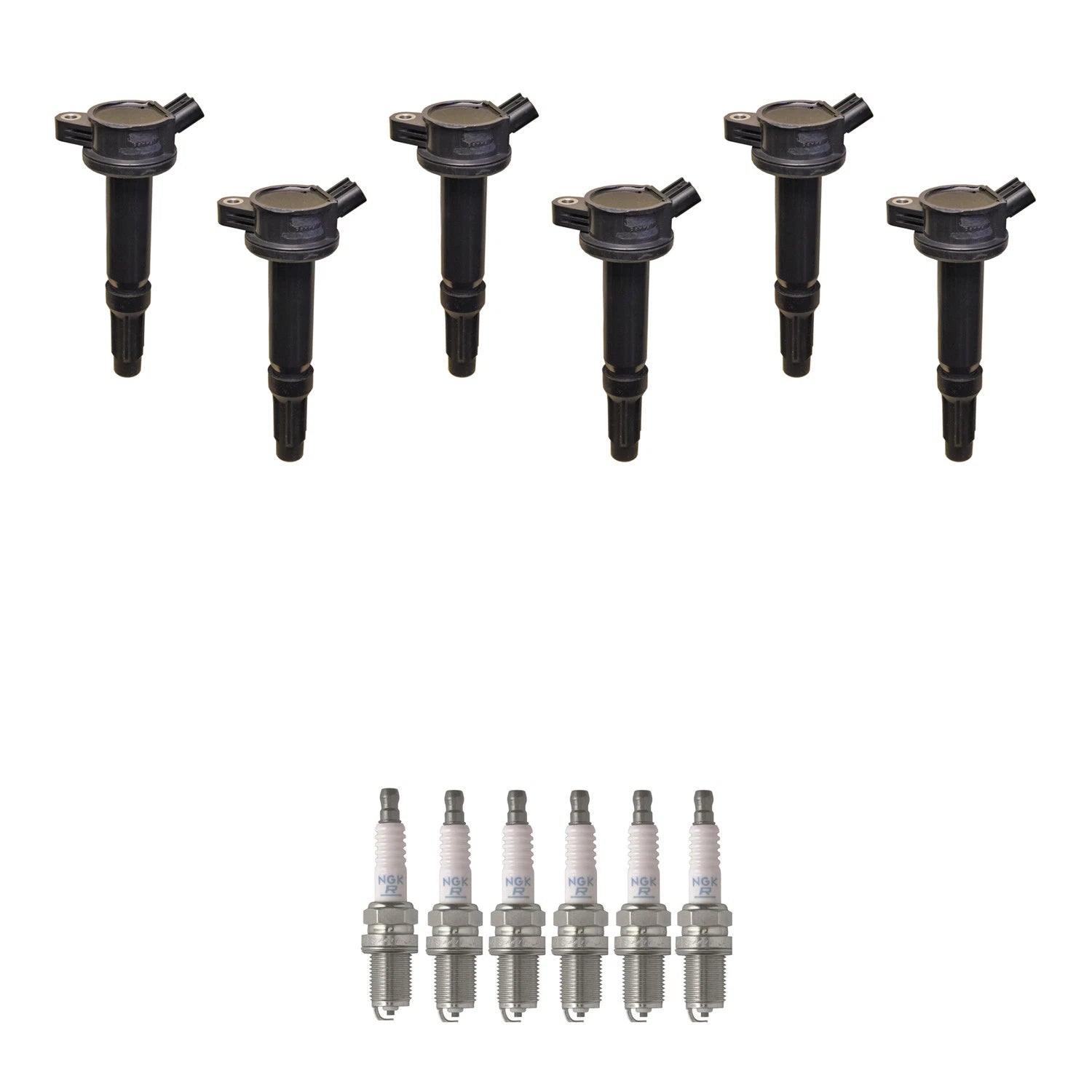 Set of 6 Ignition Coils & NGK Spark Plugs for Ford Escape Fusion Mariner (V6)