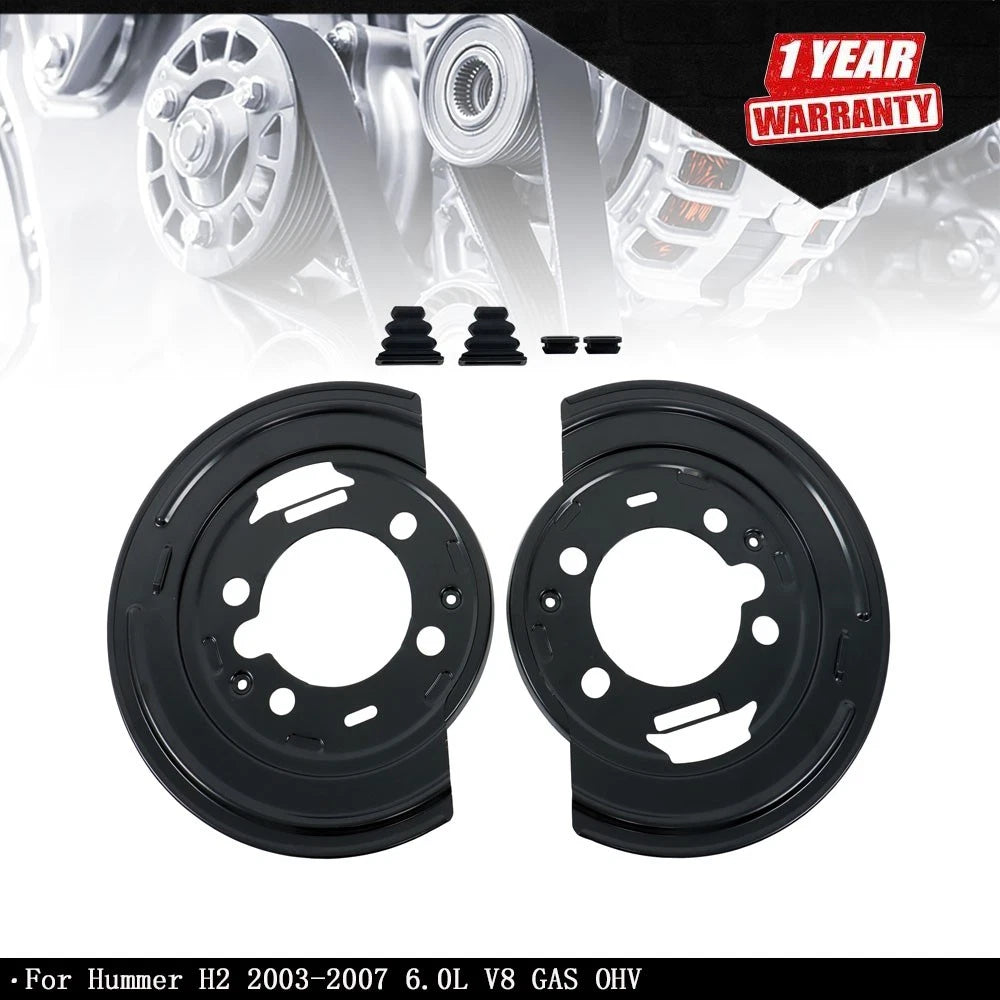 Set of 2 Rear Disc Brake Dust Shields for Hummer H2 (2003–2007)