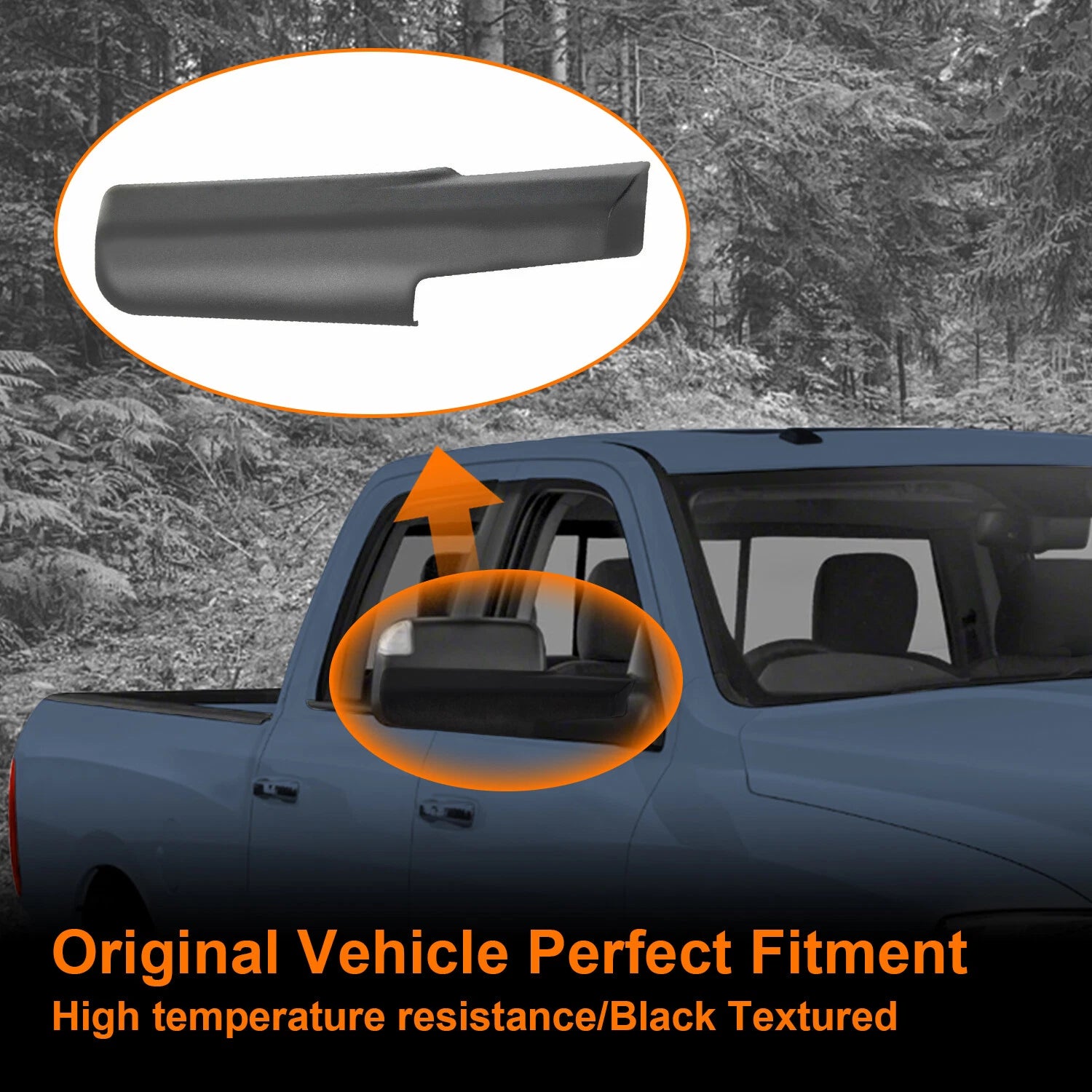 Set of 2 Trailer Tow Mirror Cover Caps for Dodge RAM (2014–2023)