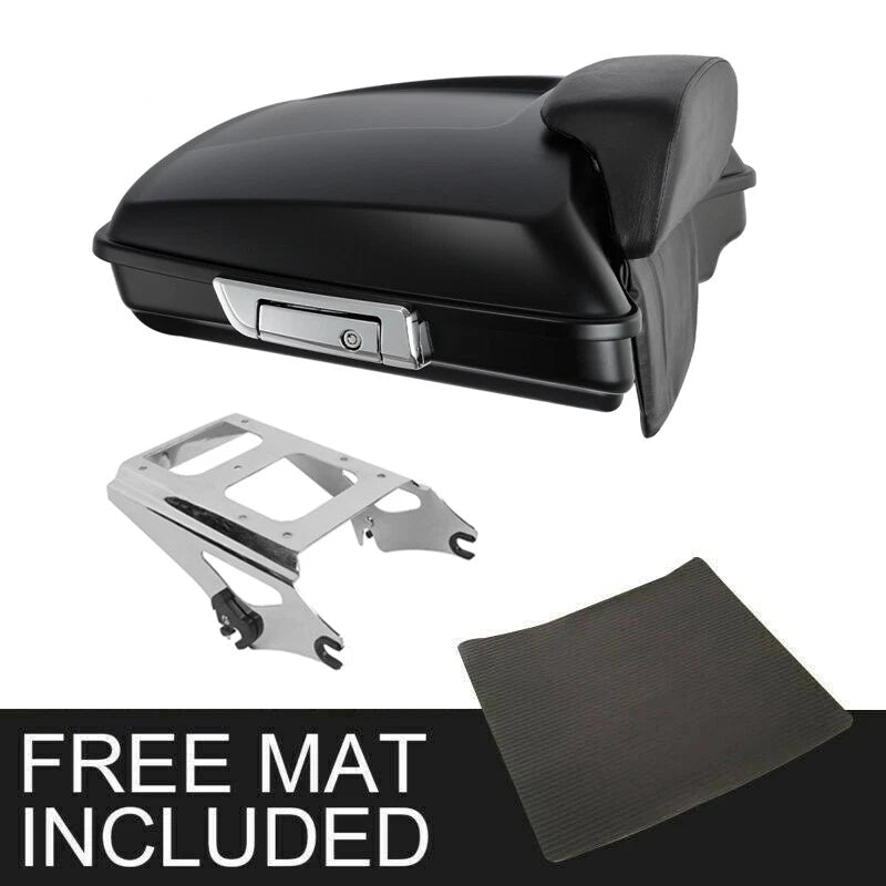 Matte Black Razor Trunk Backrest Mount for Harley Touring Road Glide (2009–2013)