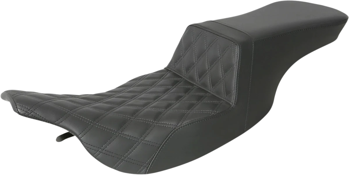 SADDLEMEN Tour Step-Up Seat for FL (1997–2007) - Front Lattice Stitch - Black