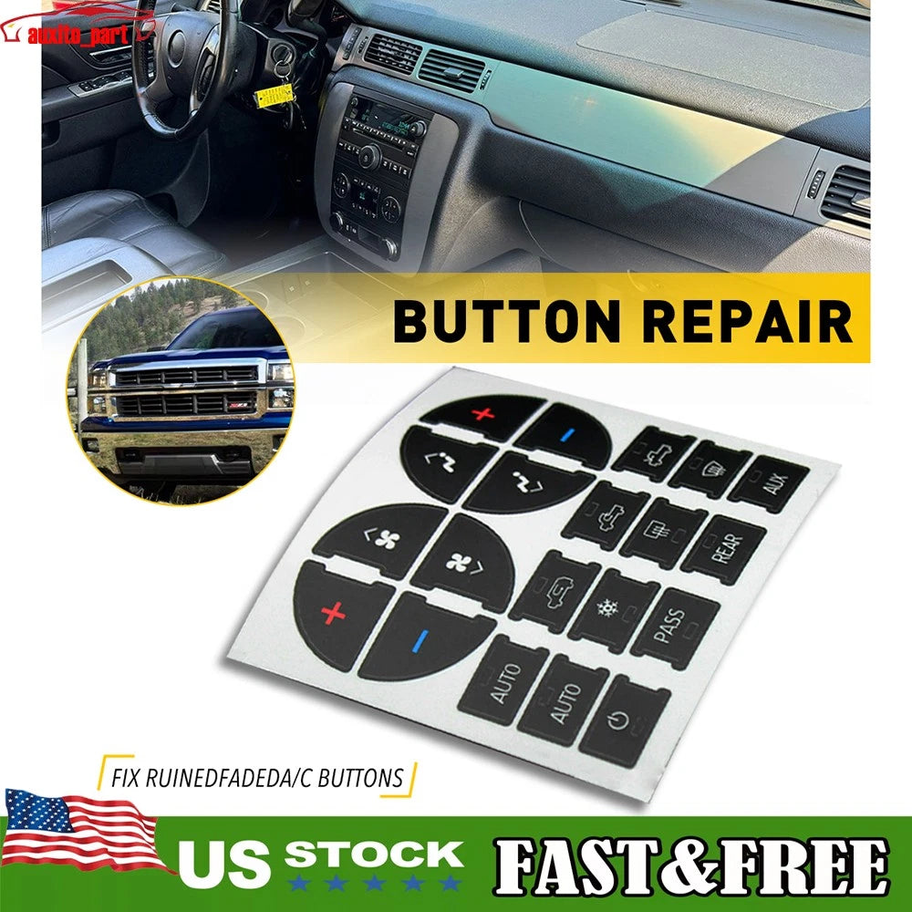 Climate Control Button Stickers for Chevy Avalanche Silverado (2007–2013)