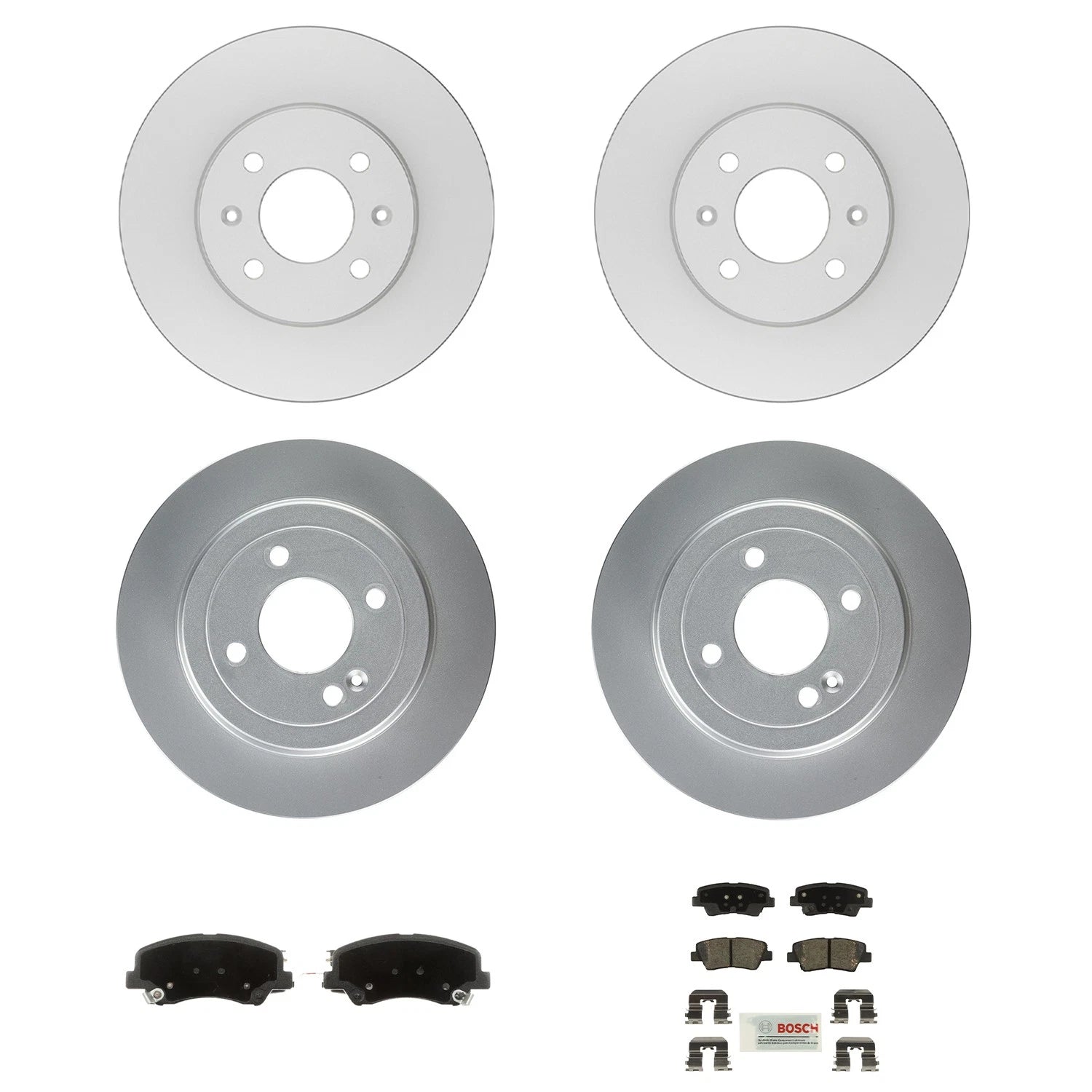 Set of 4 Bosch QuietCast Blue Ceramic Disc Brake Pads for Accent Rio