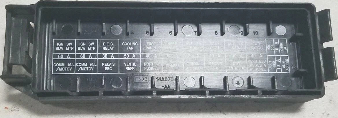 Engine Bay Fuse Box Cover for Ford Taurus Sable (1993–1995) F3DB-14A075-AA