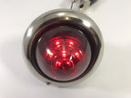 Universal Round LED Tail Light Lens Replacement with Stainless Bezel (—)